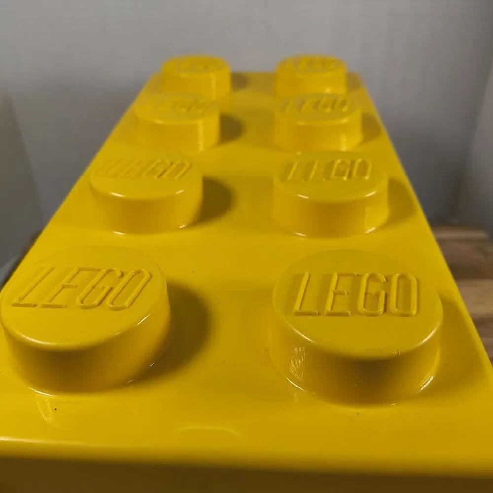 LEGO Storage Brick Container Yellow 8 Stud Hard Plastic LEGOS 6 inch lot of 3